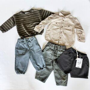 ZARA 5 Piece Bundle, Green/Beige/Khaki, 18 months